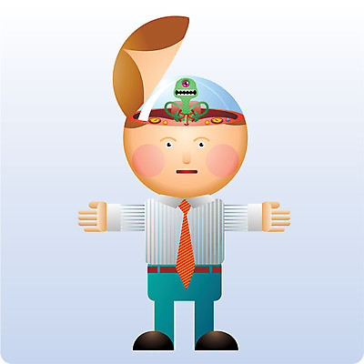 EPS 해외이미지 컨셉 셔츠 일러스트 넥타이 사람 머리 힘 외계인 바퀴 만화 다이얼 지휘 나쁜 제어 해외202004 해외일러스트 잡화 상의 신체부위 미확인물체 파일형식 벡터 이미지허브