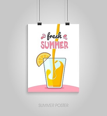 EPS 해외이미지 디자인 포스터 분홍색 일러스트 잔 매달리기 글자캘리그라피 사람없음 붓기 오렌지주스 서류집게 오렌지조각 해외202004 해외일러스트 식기 컬러 오렌지 캘리그라피 모션 집게 과일주스 파일형식 벡터 이미지허브