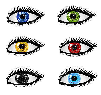 EPS 해외이미지 학생 일러스트 사람 빨간색 초록색 파란색 노란색 검은색 눈썹 속눈썹 붓꽃 해외202004 해외일러스트 꽃 얼굴 컬러 파일형식 벡터 이미지허브