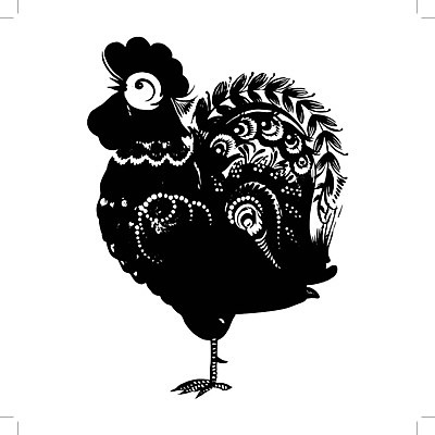 EPS 해외이미지 디자인 백그라운드 잎 일러스트 미술 사람없음 검은색 닭 해외202004 해외일러스트 식물 컬러 조류 문화예술 파일형식 벡터 이미지허브