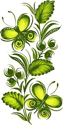 EPS 해외이미지 디자인 꽃 나비 백그라운드 잎 일러스트 수채화 미술 사람없음 초록색 손그림 해외202004 해외일러스트 식물 컬러 곤충 문화예술 파일형식 벡터 이미지허브