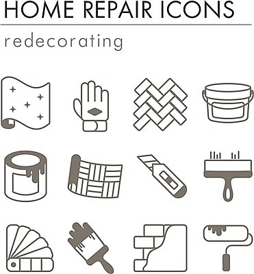 EPS 해외이미지 디자인 벽 장갑 일러스트 벽지 잉크 주택 사람없음 주방 페인트 욕실 공구 붓 업무 액체 팔레트 수리 양동이 심볼 롤 롤러 페인트붓 화가 미장 스펙트럼 커터 콘크리트 파케트 해외202004 해외일러스트 직업 잡화 건물 도구 작업 파일형식 벡터 이미지허브