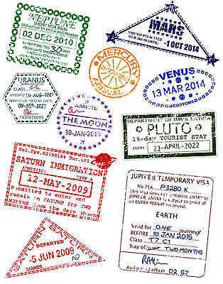 EPS 해외이미지 디자인 여행 일러스트 휴가 미래 잉크 그래픽 세트 우주 행성 우주비행사 달 수집 도착 입장 문서 여권 공상 우표 금성 그런지 이민 해외202004 해외일러스트 자연요소 이동 컨셉 파일형식 벡터 이미지허브