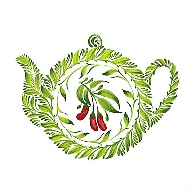 EPS 해외이미지 식물 디자인 백그라운드 잎 일러스트 수채화 미술 사람없음 초록색 찻주전자 해외202004 해외일러스트 컬러 주전자 문화예술 파일형식 벡터 이미지허브