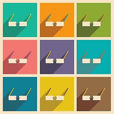 EPS 해외이미지 안경 일러스트 사람없음 세트 컬러풀 심플 무테안경 해외202004 해외일러스트 잡화 컬러 파일형식 벡터 이미지허브