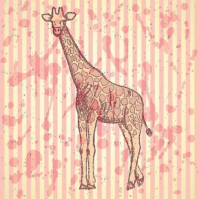 EPS 해외이미지 디자인 야생동물 백그라운드 일러스트 사람없음 스케치 기린 번짐 해외202004 해외일러스트 동물 포유류 미술 파일형식 벡터 효과 이미지허브