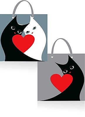 EPS 해외이미지 디자인 종이 백그라운드 가방 일러스트 초록색 파란색 검은색 고양이 만화 과거 패키지 해외202004 해외일러스트 잡화 컬러 컨셉 포유류 반려동물 파일형식 벡터 이미지허브