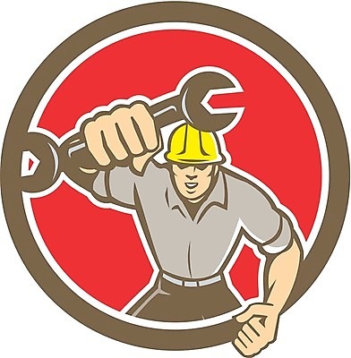 EPS 해외이미지 남자 일러스트 노동자 그래픽 달리기 주먹 스패너 잡기 원형 복고 정비공 판매원 펌프 고립 해외202004 해외일러스트 도형 직업 모션 사람 공구 기술자 파일형식 벡터 이미지허브