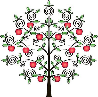 EPS 해외이미지 백그라운드 잎 과일 일러스트 자연 그래픽 빨간색 초록색 검은색 흰색 사과 만족 싱글 심플 고립 오리지널 스타일 해외202004 해외일러스트 식물 감정 컬러 생태계 파일형식 벡터 이미지허브