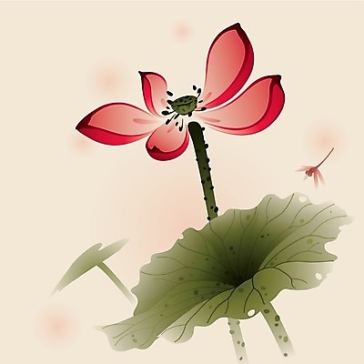 EPS 해외이미지 식물 꽃 선 분홍색 잎 불교 일러스트 자연 세로 물 일본 중국 성장 연못 우아함 해외202004 해외일러스트 자연요소 아시아 종교 컬러 컨셉 생태계 파일형식 벡터 이미지허브