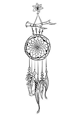 EPS 해외이미지 전통 꽃 일러스트 사람없음 장식 꿈 구슬 깃털 부적 드림캐쳐 해외202004 해외일러스트 식물 파일형식 벡터 이미지허브