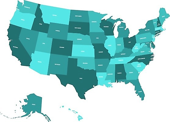 EPS 해외이미지 모양 실루엣 백그라운드 컨셉 지도 일러스트 벽지 파란색 세계 라벨 미국 흰색 이름 플랫 계획 그늘 뉴욕 하와이 심플 캘리포니아 북쪽 알래스카 전국 지도책 지리 터키석 플로리다 해외202004 해외일러스트 컬러 북아메리카 프레임 촬영기법 책 보석 방향 파일형식 벡터 이미지허브