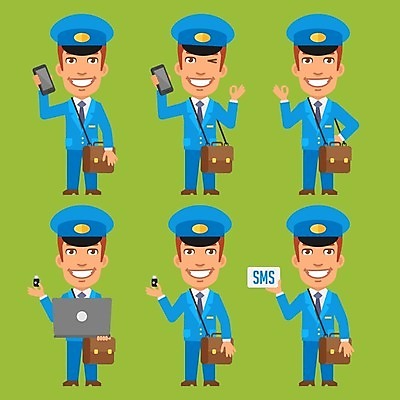 EPS 해외이미지 캐릭터 디자인 가방 일러스트 미술 사람 그래픽 노트북 스마트폰 세트 업무 플랫 만화 수집 우체부 가득함 오브젝트 서비스 클립 마스코트 문자메시지 캐리커처 해외202004 해외일러스트 일러캐릭터 직업 잡화 문화예술 전자제품 핸드폰 스마트기기 작업 메시지 그림 파일형식 벡터 이미지허브