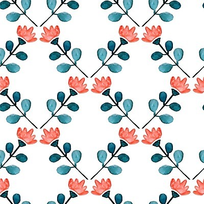 EPS 해외이미지 꽃 백그라운드 잎 꽃무늬 패턴 일러스트 수채화 사람없음 해외202004 해외일러스트 식물 무늬 파일형식 벡터 이미지허브