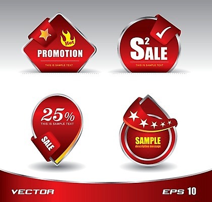 EPS 해외이미지 스티커 일러스트 사람없음 빨간색 세트 라벨 세일 해외202004 해외일러스트 컬러 프레임 파일형식 벡터 이미지허브