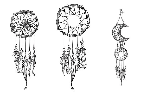 EPS 해외이미지 전통 일러스트 사람없음 장식 꿈 구슬 깃털 부적 드림캐쳐 해외202004 해외일러스트 파일형식 벡터 이미지허브