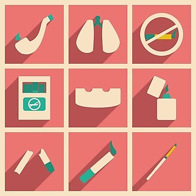 EPS 해외이미지 일러스트 흡연 담배 그림자 사람없음 세트 금지 허파 연기 금연 재떨이 라이터 해외202004 해외일러스트 캠페인 호흡기관 사회이슈 파일형식 벡터 이미지허브