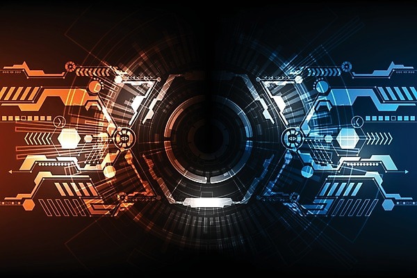 EPS 해외이미지 디자인 컨셉 일러스트 추상 미래 사람없음 그래픽 파란색 디지털 사이버 해외202004 해외일러스트 컬러 무늬 파일형식 벡터 이미지허브