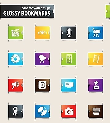 EPS 해외이미지 실루엣 일러스트 사람없음 세트 컬러풀 픽토그램 카메라 스크린 영화관 극장 필름 심볼 영화 사인 동영상 멀티미디어 DVD 해외202004 해외일러스트 컬러 문화예술 촬영기법 전자제품 파일형식 벡터 이미지허브