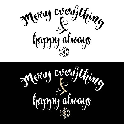 EPS 해외이미지 디자인 크리스마스 일러스트 크리스마스카드 타이포그라피 사람없음 검은색 흰색 메시지 눈꽃무늬 레터링 해외202004 해외일러스트 문자 기념일 컬러 무늬 카드_감사 눈꽃 파일형식 벡터 이미지허브