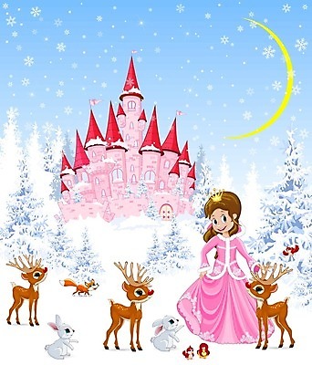 EPS 해외이미지 나무 동물 드레스 어린이 분홍색 겨울 일러스트 조류 하늘 동화 사슴 왕관 함께함 웃음 풍경 파란색 달 흰색 야간 숲 만화 여우 공상 마법 다음 순록 폭설 해외202004 해외일러스트 자연요소 식물 옷 계절 컬러 컨셉 포유류 눈_날씨 표정 사람 자연재해 파일형식 벡터 이미지허브