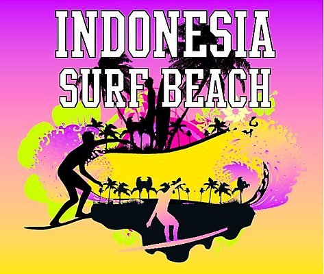 EPS 해외이미지 영어 실루엣 분홍색 일러스트 모션 사람 타이포그라피 야자수 노란색 서핑보드 서핑 그라데이션 서퍼 해외202004 해외일러스트 나무 문자 컬러 운동선수 촬영기법 수상스포츠 보드_스포츠 파일형식 벡터 이미지허브