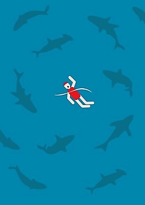 EPS 해외이미지 일러스트 놀이 직장 함께함 사람 세로 힘 작업 수술 위험 상어 정치 해외202004 해외일러스트 컨셉 회사 어류 파일형식 벡터 이미지허브