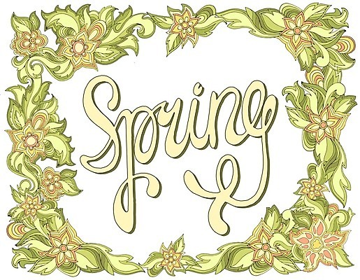 EPS 해외이미지 꽃 백그라운드 일러스트 캘리그라피 사람없음 연두색 봄 해외202004 해외일러스트 식물 계절 초록색 파일형식 벡터 이미지허브