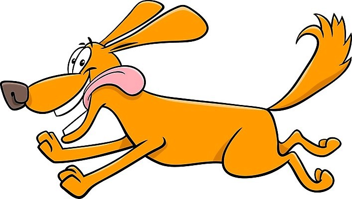EPS 해외이미지 캐릭터 일러스트 사람없음 반려동물 달리기 갈색 귀여움 개 만화 해외일러스트 일러캐릭터 동물 컬러 컨셉 포유류 모션 파일형식 벡터 이미지허브