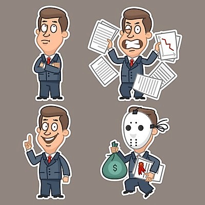 EPS 해외이미지 직업 캐릭터 남자 감정 얼굴 컨셉 일러스트 비즈니스 넥타이 스트레스 아이디어 창조 가면 서기 사람 정장 성인 그래픽 경제 빛 사무실 머리 인포그래픽 분노 비즈니스맨 그룹 유머 감독 낙서 만화 도둑 가득함 심볼 사인 그림 경영자 혁명 압력 우울증 표현성 해외202004 해외일러스트 일러캐릭터 잡화 옷 모션 신체부위 직장인 질병 범인 리더 파일형식 벡터 의학 범죄 이미지허브