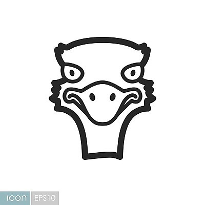 EPS 동물 얼굴 일러스트 사람없음 라인아트 타조 해외202004 국내일러스트 해외일러스트 선 조류 신체부위 파일형식 벡터 이미지허브