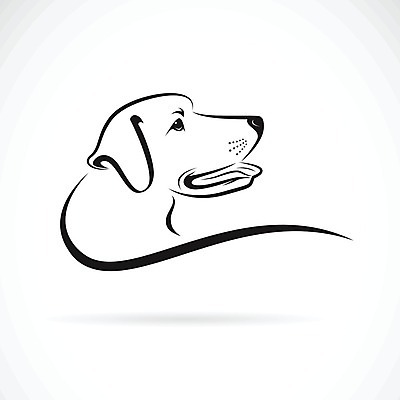 EPS 해외이미지 라인일러스트 일러스트 사람없음 반려동물 검은색 흰색 개 강아지 래브라도리트리버 해외202004 해외일러스트 동물 컬러 포유류 리트리버 파일형식 벡터 이미지허브