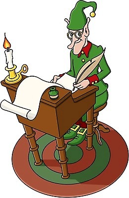 EPS 해외이미지 크리스마스 일러스트 휴가 요정 산타클로스 축제 책상 난쟁이 깃털펜 목차 클라우스 해외202004 해외일러스트 기념일 가구 펜 파일형식 벡터 이미지허브