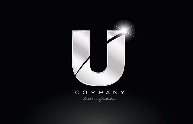 EPS 해외이미지 모양 템플릿 디자인 알파벳 백그라운드 일러스트 회사 비즈니스 반짝임 금속 검은색 회색 U 은색 편지 심볼 신분 엘리먼트 활자 해외202004 해외일러스트 영어 컬러 모션 재질 활자판 파일형식 벡터 이미지허브