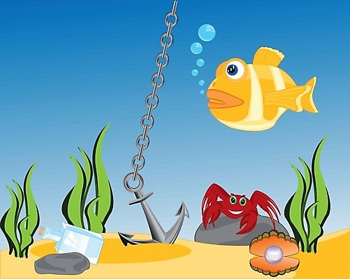 EPS 해외이미지 모래 바다 일러스트 유리 조개 바닥 어류 물 거품 게 바위 돛 닻 깊이 해외202004 해외일러스트 자연요소 재질 어패류 갑각류 수중동물 파일형식 벡터 이미지허브