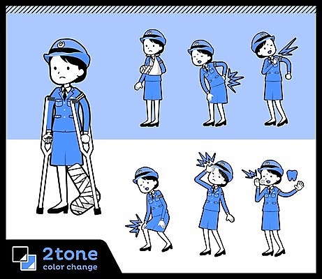 EPS 해외이미지 전신 여자 일러스트 건강 여러명 성인 파란색 세트 고통 경찰 허리디스크 목발 깁스 무릎통증 사랑니 순찰 어깨통증 성인여자만 해외202004 해외일러스트 직업 감정 컬러 다수 의료기기 사람 디스크_질병 의료용품 질병 여자만 성인만 파일형식 벡터 이미지허브