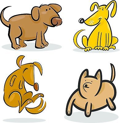 EPS 해외이미지 캐릭터 일러스트 앉기 사람없음 반려동물 갈색 귀여움 점프 개 만화 해외일러스트 일러캐릭터 동물 컬러 컨셉 포유류 모션 파일형식 벡터 이미지허브