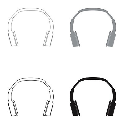 EPS 해외이미지 실루엣 음악 이어폰 일러스트 세트 픽토그램 검은색 헤드폰 소리 장비 회색 플랫 볼륨 DJ 심볼 오브젝트 사인 귀 오디오 스테레오 해외202004 해외일러스트 컬러 음향기기 문화예술 촬영기법 신체부위 전자제품 파일형식 벡터 이미지허브