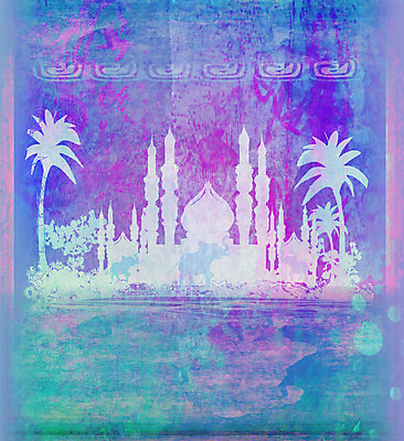 포토 JPG 해외이미지 디자인 백그라운드 사람없음 파란색 야자수 보라색 궁전 질감 복고 그런지 해외202004 해외포토 나무 컬러 고건축 파일형식 이미지허브