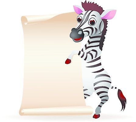 EPS 해외이미지 동물 디자인 배너 종이 일러스트 서기 미소 사람없음 공백 두루마리 얼룩말 해외202004 해외일러스트 모션 표정 말_동물 파일형식 벡터 이미지허브