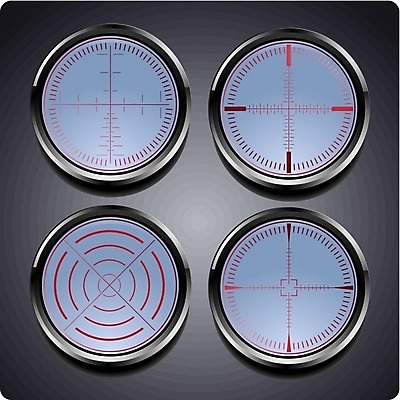 EPS 해외이미지 무기 선 일러스트 세트 총 기구 4 목표 눈금 시력 해외202004 해외일러스트 컨셉 숫자 파일형식 벡터 이미지허브