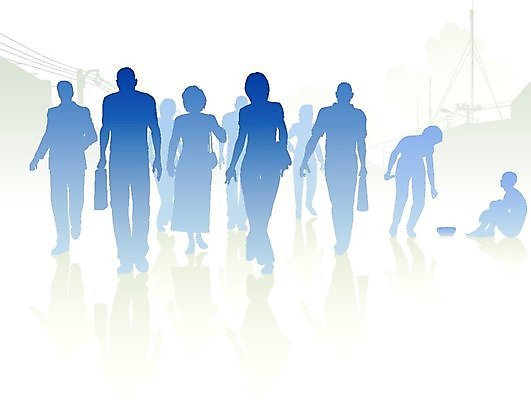 EPS 해외이미지 실루엣 일러스트 거리 사람 그래픽 파란색 반사 도시 군중 주기 기부 거지 노숙자 자선단체 해외202004 해외일러스트 컬러 모션 촬영기법 그룹 자선 파일형식 벡터 이미지허브