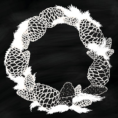 EPS 해외이미지 크리스마스 일러스트 사람없음 칠판 소나무 분필 원뿔 원형프레임 해외202004 해외일러스트 도형 나무 기념일 프레임 원형 초크 파일형식 벡터 이미지허브