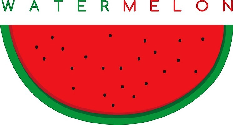 EPS 해외이미지 일러스트 단면 수박 타이포그라피 사람없음 빨간색 그림 해외202004 해외일러스트 문자 컬러 과일 파일형식 벡터 이미지허브