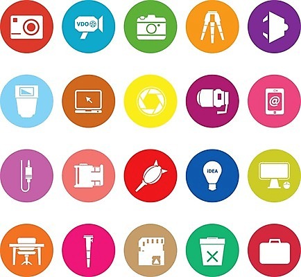 EPS 해외이미지 가방 일러스트 조명 주택 컴퓨터 카메라 사진촬영 플랫 디지털카메라 필름 심볼 사인 삼각대 소프트웨어 필터 해외202004 해외일러스트 잡화 건물 전자제품 촬영 파일형식 벡터 이미지허브