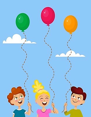 EPS 해외이미지 여자 어린이교육 교육 남자 어린이 일러스트 기념 소년 세명 파티 퍼즐 그림 유아교육 풍선 미로 학습지 어린이만 해외202004 해외일러스트 교재 사람 이벤트 파일형식 벡터 이미지허브