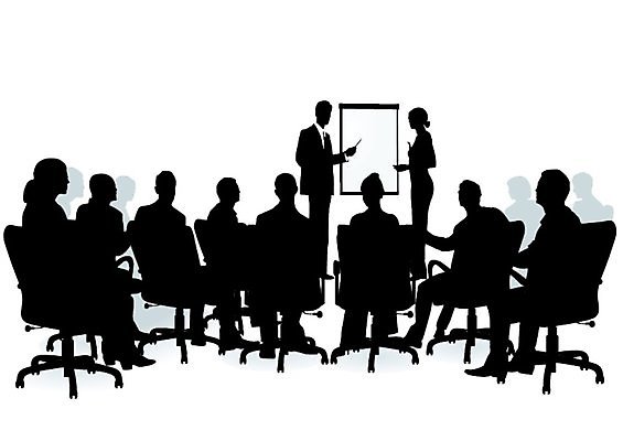 EPS 해외이미지 여자 남자 실루엣 일러스트 비즈니스 회의 사람 검은색 비즈니스맨 비즈니스우먼 발표 계획 경영 해외202004 해외일러스트 컬러 컨셉 촬영기법 직장인 파일형식 벡터 이미지허브