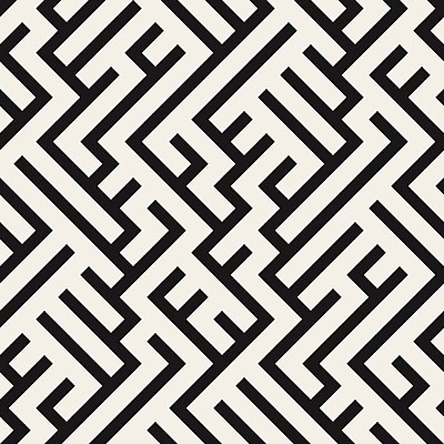 EPS 해외이미지 디자인 길 선 백그라운드 패턴 일러스트 벽지 추상 흑백 사람없음 그래픽 흰색 직물 퍼즐 정사각형 미로 대각선 루트 무한 복잡 포장소품 혼란 해외202004 해외일러스트 도형 컬러 컨셉 무늬 포장 촬영기법 오브젝트 포장재료 파일형식 벡터 이미지허브