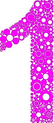 EPS 해외이미지 1 꽃 분홍색 일러스트 숫자 자주색 심볼 해외202004 해외일러스트 식물 문자 컬러 파일형식 벡터 이미지허브