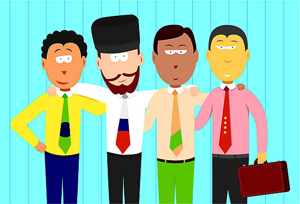 EPS 해외이미지 남자 컨셉 일러스트 비즈니스 넥타이 아이디어 함께함 정장 금융 여행가방 글로벌비즈니스 중국 비즈니스맨 투자 러시아 다인종 브라질 해외202004 해외일러스트 잡화 옷 유럽 아시아 가방 사람 인종 경제 글로벌 직장인 남아메리카 파일형식 벡터 이미지허브